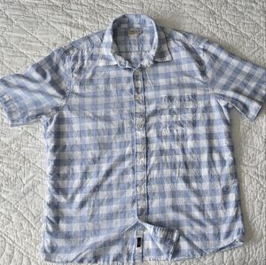 Faherty Blue and White Plaid Casual Shirt